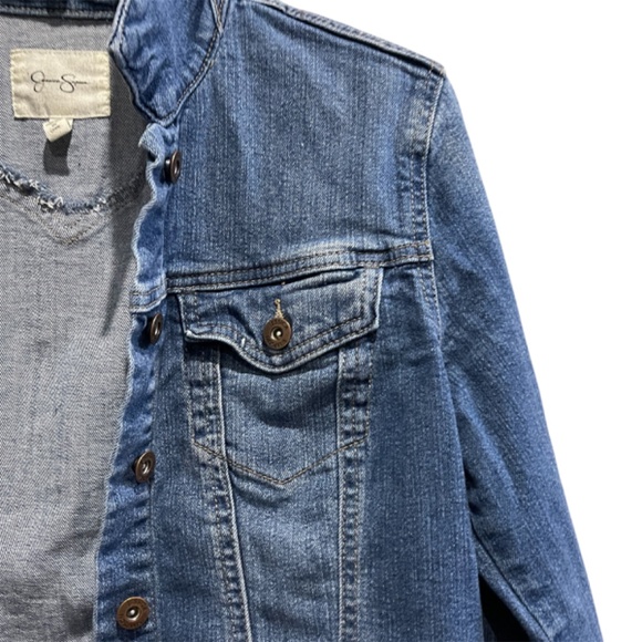 Jessica Simpson Denim Blue Jean Jacket Medium Stretch - Picture 4 of 5